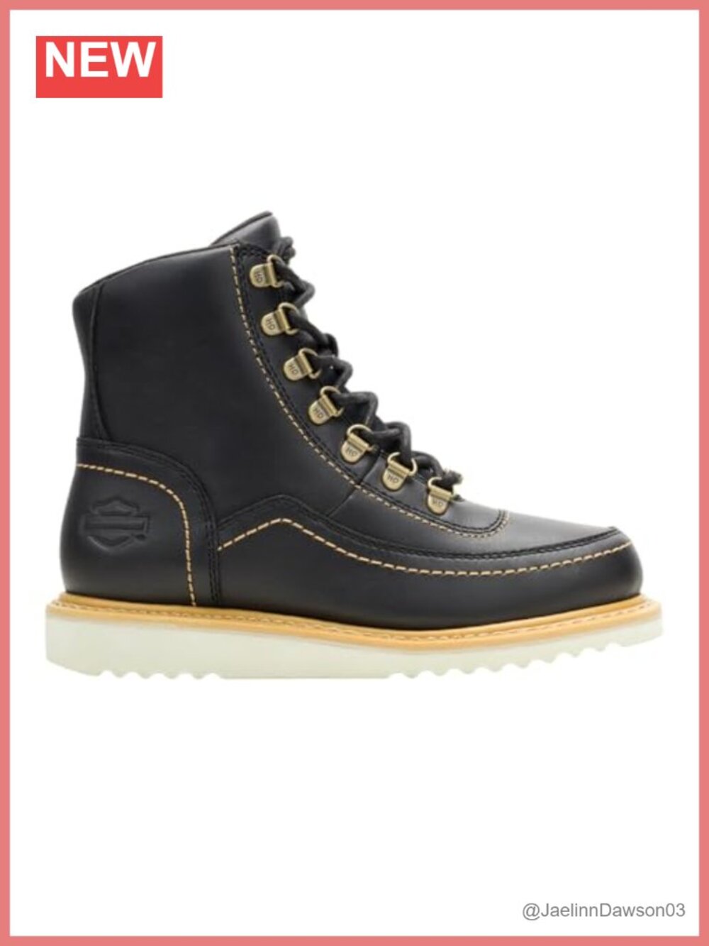 Women's Juno Lace Motorcycle Ankle Boots Full Grain Leather Low Heel
